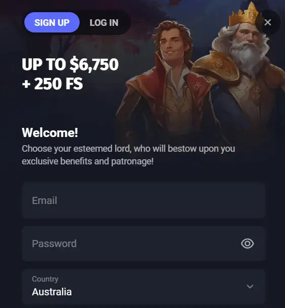 SlotLords sign-up